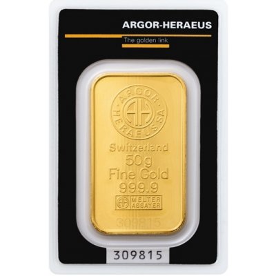 Argor-Heraeus SA. zlatá tehlička 50 g