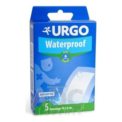 URGO Waterproof vodeodolná náplasť priehľadná, 10x6 cm, 5 ks