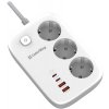 COLORWAY Prodlužovací napájecí přívod/ 3x Schuko/ 2x USB-A 60W/ 2x USB-C 65W/ kabel 2m