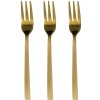 DuraHome Vidlička dezertná PIANO, 3 ks, lesklá, zlatá