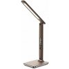 Stolná lampa Solight LED stolná lampička s displayom, 9W, voľba teploty svetla, koža, hnedá (WO45-H)