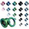 Šperky eshop - Tunel do ucha z titánu, anodizovaný, viac farebný so šrubovaním AC1.03 - Hrúbka: 2,5 mm, Farba piercing: Fialová
