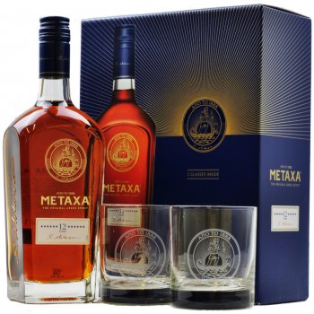 Metaxa 12* 40% 0,7 l (darčekové balenie 2 poháre)