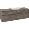 VILLEROY & BOCH Collaro závesná skrinka pod umývadlo na dosku (umývadlo v strede), 4 zásuvky, 1600 x 500 x 548 mm, Stone Oak, C12000RK