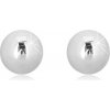 Šperky eshop - Náušnice v bielom zlate 375 - jednoduchá zrkadlovolesklá guľôčka, 6 mm S1GG41.14