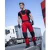 ARDON Pracovné nohavice s náprsenkou ARDON®4Xstretch® červené Farba: červené odtiene, Veľkosť: 50