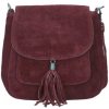 Mondo Italia Kožená kabelka na rameno 1147 bordová Bordová