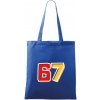 Taška bavlnená 42x38 cm, 67 - čísla, Kráľovská modrá