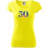 Kvetinové číslo kreslené - 50 - Dámske tričko Pure - L ( Citrónová )