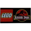 87079pb1147 Black Tile 2 x 4 with LEGO Jurassic Park Logo Pattern (Černá dlaždice 2 x 4 se vzorem loga LEGO Jurský park)