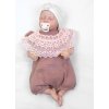 Baby Nellys Body s nohavičkami, mušelín, s čipkou - hnedoružová Velikost koj. oblečení: 74 (6-9m)