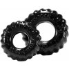 OXBALLS - rebrovaná sada penisových krúžkov (čierna)