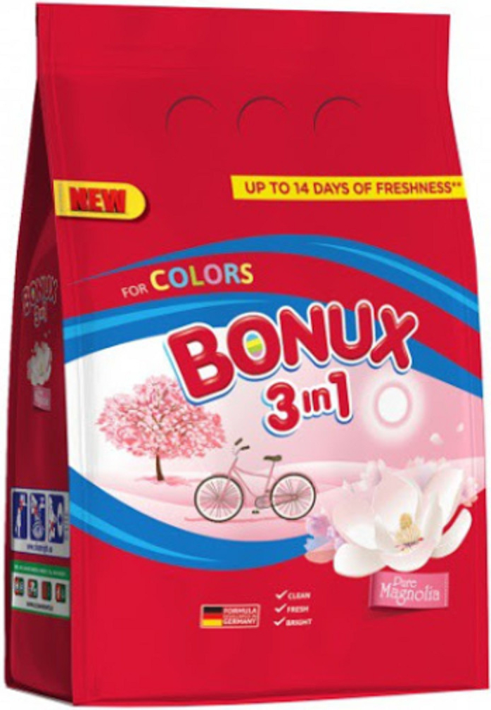 Bonux Color Pure Magnolia 3v1 prací prášok na farebnú bielizeň 80 PD 6 kg
