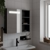 vidaXL Kúpeľňová zrkadlová skrinka s LED svetlom čierna 60x13x52 cm 357971
