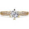 Florence Side Stones | Zásnubný prsteň so stredovým kameňom 0.500ct, žlté zlato, s diamantmi 57