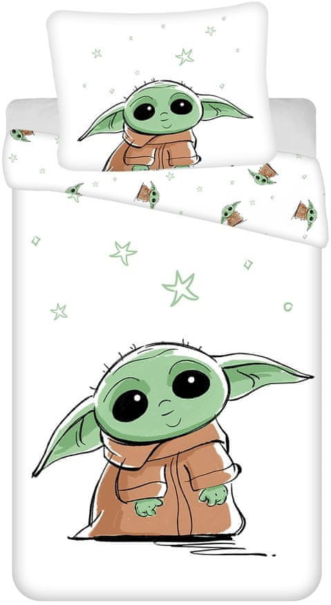 Jerry Fabrics bavlna obliečky Star Wars Baby Yoda 140x200 70x90