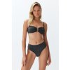 Trendyol čierny bezramienkový doplnok s trblietkami, vysoký pás, vysoké nohy, brazílsky bikiny set čierna 36 Trendyol 8683049654964