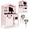 Detská drevená kuchynka ECOTOYS – rúra, 2 platne, mikrovlnka, 5 kov. doplnkov PLK563P