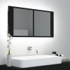 LED kúpeľňová zrkadlová skrinka čierna 90x12x45 cm akryl-ForU-804973