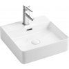 Hopa PIENO Umývadlo nástenné/na dosku keramické 42x42x12cm s prepadom, otvor na bat. OLKLT