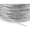Točená šnúra Ø1,5 mm s kovovým vláknom Variant: strieborná, Balenie: 30 m