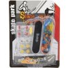 Teddies Skateboard prstový skrutkovacie plast 9cm s doplnkami mix farieb na karte 12,5x17x3cm