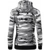 Ekg futbal loptu - Mikina dámska trendy zipper s kapucňou - L ( Šedý maskáč )