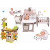 Set domček pre bábiku Large Doll's Play Center Natur D'Amour Baby Nurse Smoby a kaviareň Bio s kávovarom a prebaľovacia taška s plienkou