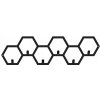Walenty Kovový vešiak na kľúče šesťuholník 50x20cm čierny