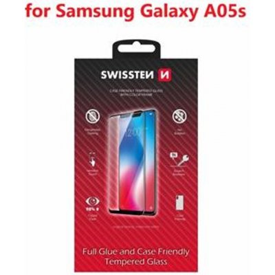 Swissten Full Glue, Color frame, Case friendly, Ochranné tvrdené sklo, Samsung Galaxy A05s, čierne 8595217484320