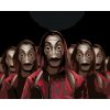 ZUTY Maľovanie podľa čísel - SKUPINA V MASKÁCH (La casa de papel) Rámovanie: vypnuté plátno na rám, Rozmer: 80x100 cm