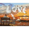 zuty Zuty - Maľovanie Podľa Čísel - Pár Na Lavičke A Letiaci Vtáky (D. Rusty Rust), 40X50 Cm, Plátno (8596530171805)