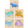 Drevená skladačka Puzzle Dinosaury 11 x 11 cm
