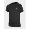4F HJZ22-JTSMF002 DEEP BLACK Detské športové tričko EU 122/128