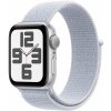 Apple Watch SE GPS 44mm Silver Aluminium Case with Blue Cloud Sport Loop