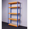 N5K Saturn Kovový regál 5 políc modro oranžový 196 x 100 x 40 cm nosnosť police 275 kg