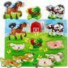DREVENÁ SKLADAČKA PUZZLE ZVUKOVÉ HRAJÚCE ZVIERATKÁ ZOO MELISSA