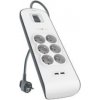 BELKIN SurgeStrip prep.ochrana, 6 zásuviek, 650J, 2USB BSV604ca2M