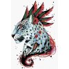 Diamantové maľovanie Diamondi - Diamantové maľovanie - ZDOBENÝ LEOPARD, 40x50 cm, Vypnuté plátno na rám (606047B)