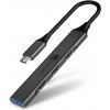 Connect IT USB-C hub (1xUSB-A 3.0, 3xUSB-A 2.0) - čierna