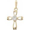 Zlatý prívesok so zirkónmi krížik 8203 (585/1000) 0.3 g