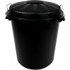 Denox Nádoba na odpad s víkem INDUSTRIAL, 70 l, bezpečnostní uzavírání, černý, pevný plast