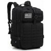 Mobilly taktický armádny batoh, bedrový a hrudný pás, systém MOLLE, 45 l, čierny SR369 black