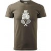 Eat sleep tennis - Klasické pánske tričko vyššej gramáže - XS ( Army )