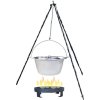 Perfect Cauldron kotlík na guláš nerez 0,8 mm 14 l INOX, Perfect Cauldron pokrievka nerez 41 cm INOX, Perfect Cauldron trojnožka 1,2 m CLASSIC, Perfect Cauldron prenosné ohnisko na oheň 36 cm BBQ