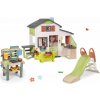 Set domček Priateľov s predzáhradkou a 1,5 m šmykľavka Friends House Life Smoby rozšíriteľný s vodotryskom a kuchynka pre záhradníkov