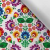 Takoy Látka s potlačou nepremokavý polyester TD / NS folk Paula na bielom-NS-10773