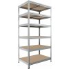 Kovový regál Biedrax 50 x 60 x 240 cm, pozink, 6 políc MDF, nosnosť 200 kg na policu