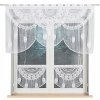 RANI Vitrážková Záclona makramová žakárová hotová, 60x50 cm, farba biela