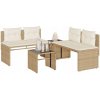 Súprava záhradného nábytku z umelého ratanu VidaXL, béžová, 4-dielna